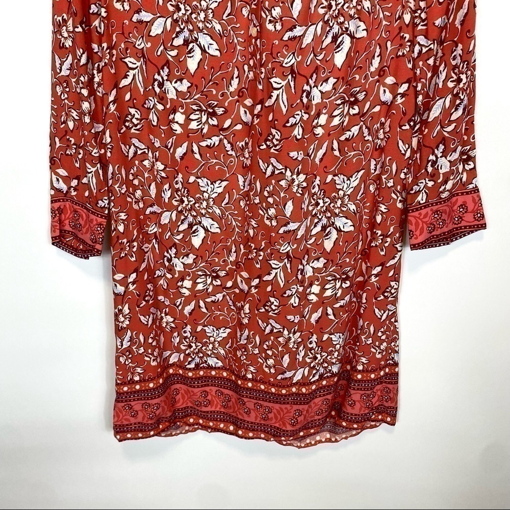 LOFT Red Floral Long Sleeve Dress - Picture 6 of 8